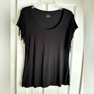 Black Fringe Tee